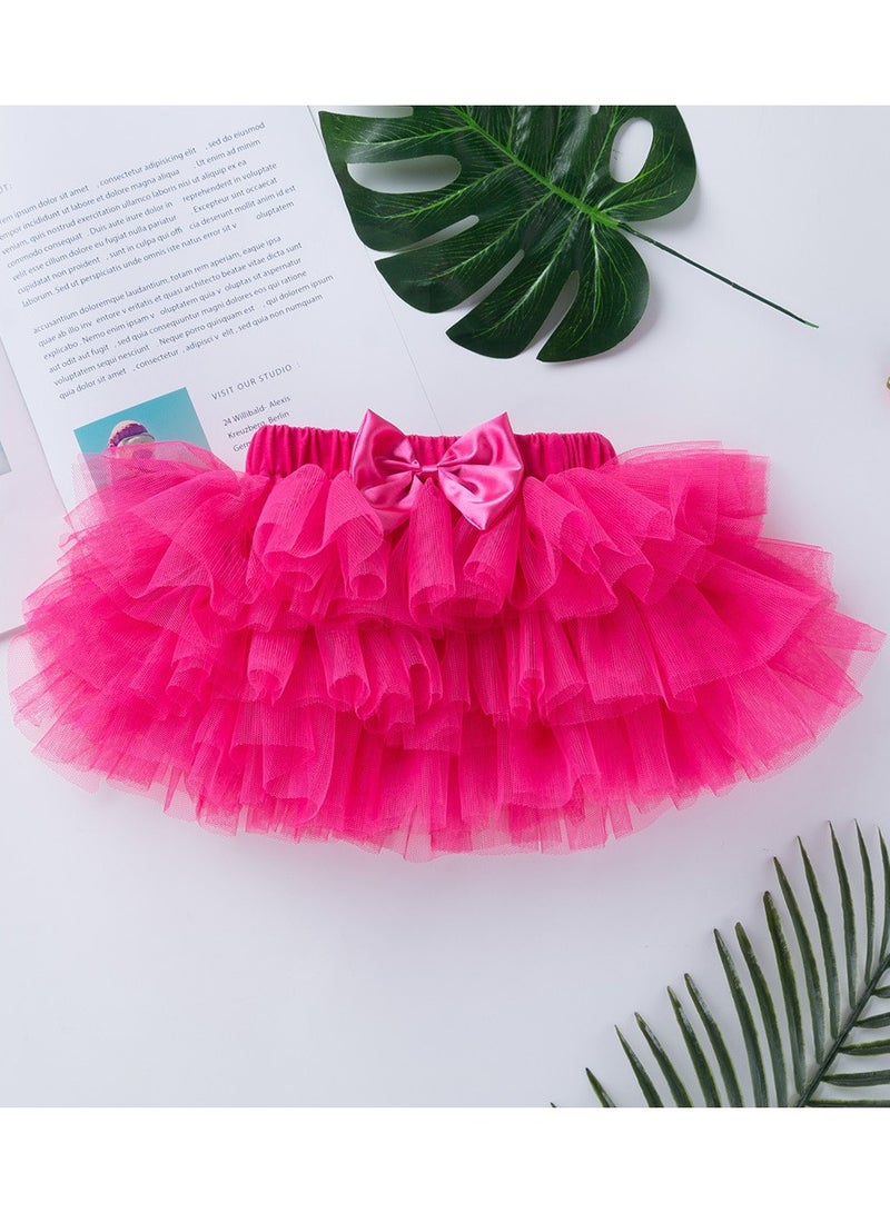 Baby Girl 1st Birthday Princess Dress Set – Pink Tulle Romper with Headband & Mesh Skirt, Newborn Baby Clothes, Baby Gift Set, Birthday Photoshoot Outfit – 6-12M - Image 2