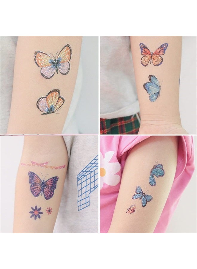 Ooopsiun Glitter Butterfly Temporary Tattoos for Girls -12 Sheets Butterfly Party Favors Decorations for Kids Women - Image 3