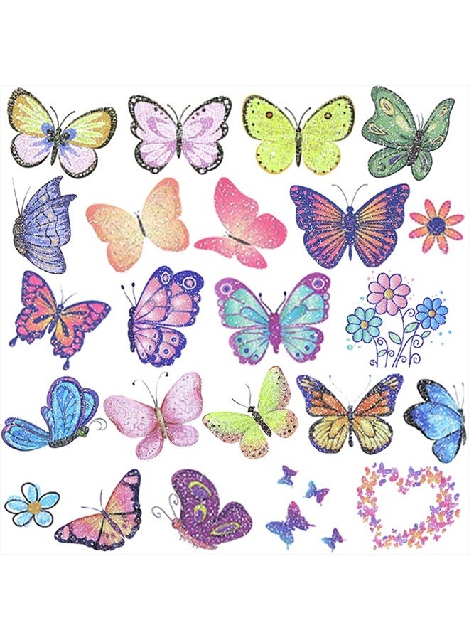 Ooopsiun Glitter Butterfly Temporary Tattoos for Girls -12 Sheets Butterfly Party Favors Decorations for Kids Women - Image 1