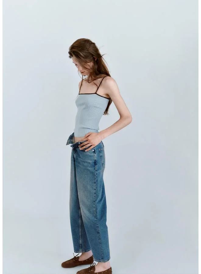 Mango 50-CELESTE Fitted Ribbed Top for Women | Best Price UAE