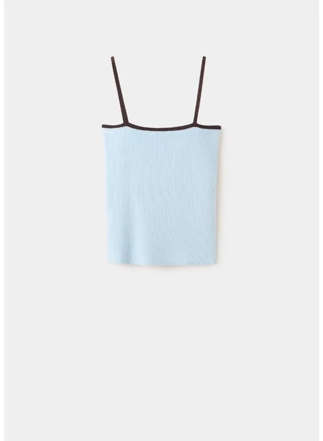 Mango 50-CELESTE Fitted Ribbed Top for Women | Best Price UAE
