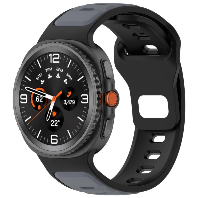 Adjustable Silicone Sport Smartwatch Band Compatible with Samsung Galaxy Watch 8 Classic with Fit Soft Strap and Quick Daily Replacement Gray - Image 4