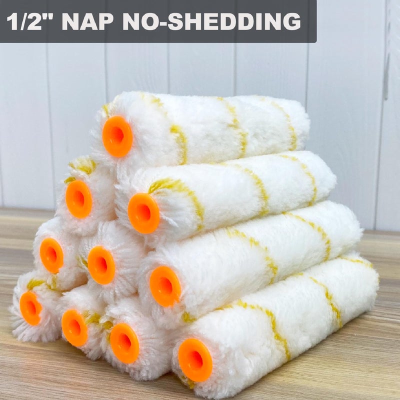 Greatandrew Great Andrew 10 Pack 6 Inch Paint Rollers for All Paints, 1/2" Nap Paint Roller Covers, Paint Roller Set for Painting Walls House, 6" Paint Roller Refills - Image 4