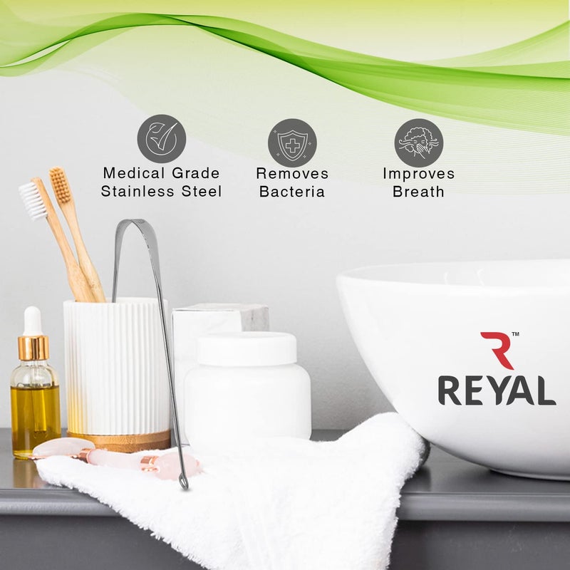 Reyal Smile Stainless Steel Tongue Cleaner (Pack of 4) Fights Bad Breath Last for Years for Adults and Kids - Image 5