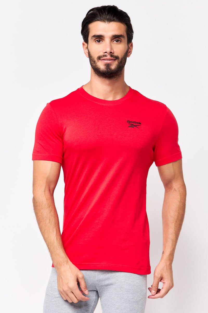Reebok Men Sportswear Fit Short Sleeve Training T-Shirt, Red - Image 1