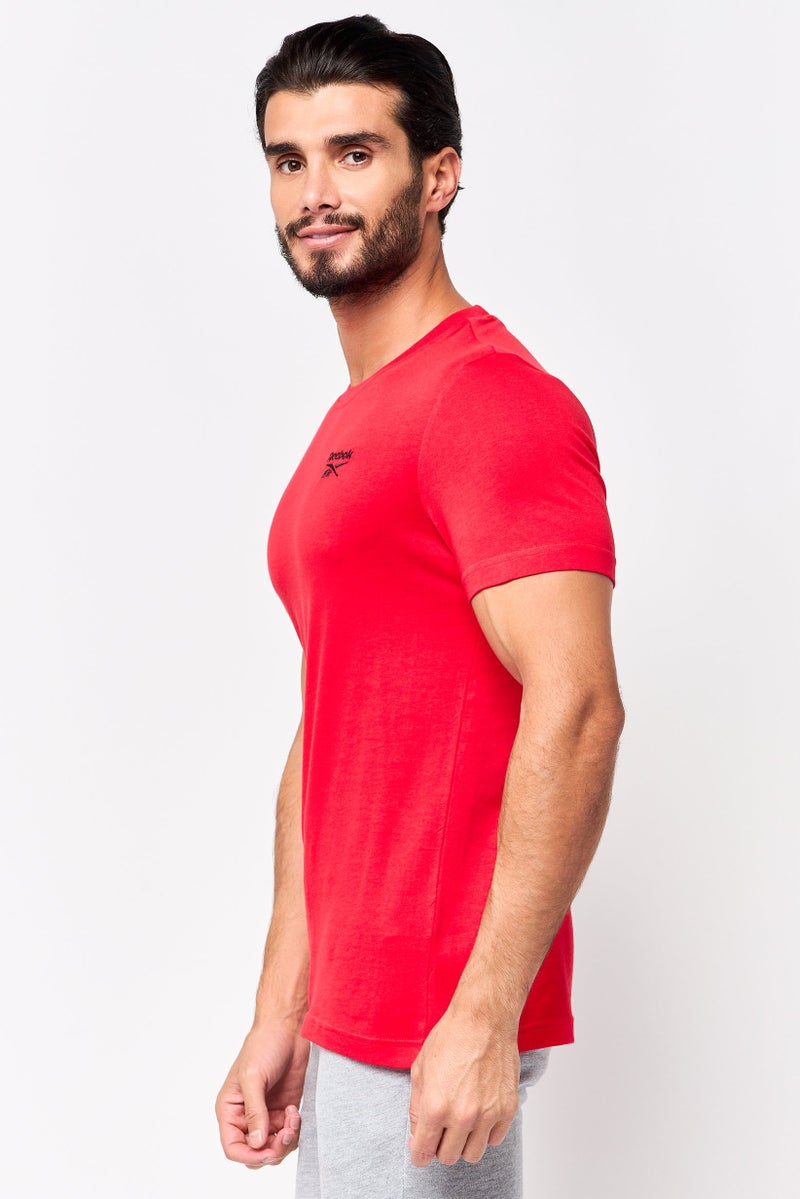Reebok Men Sportswear Fit Short Sleeve Training T-Shirt, Red - Image 3