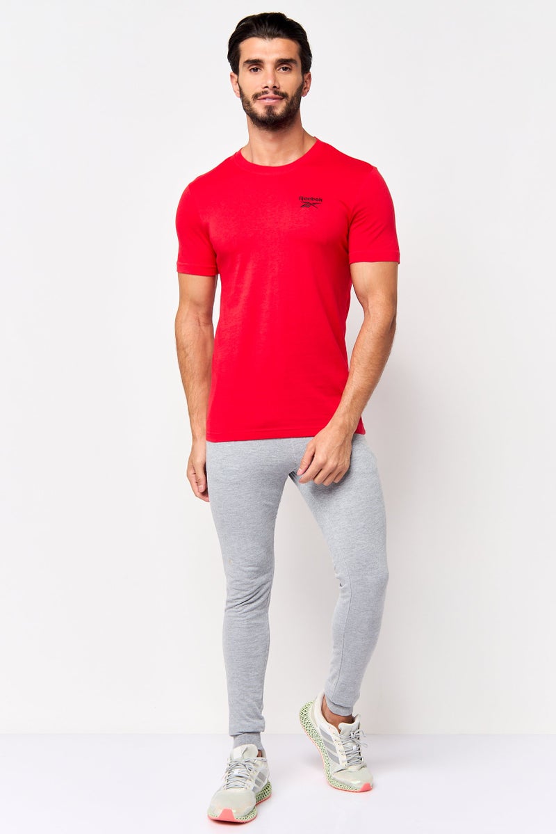 Reebok Men Sportswear Fit Short Sleeve Training T-Shirt, Red - Image 2