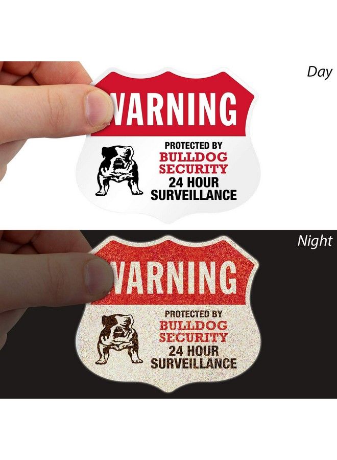 SmartSign "Protected By Security 24 Hour Surveillance" Warning Decal Set ; Eg Reflective Adhesive [New] - Image 4