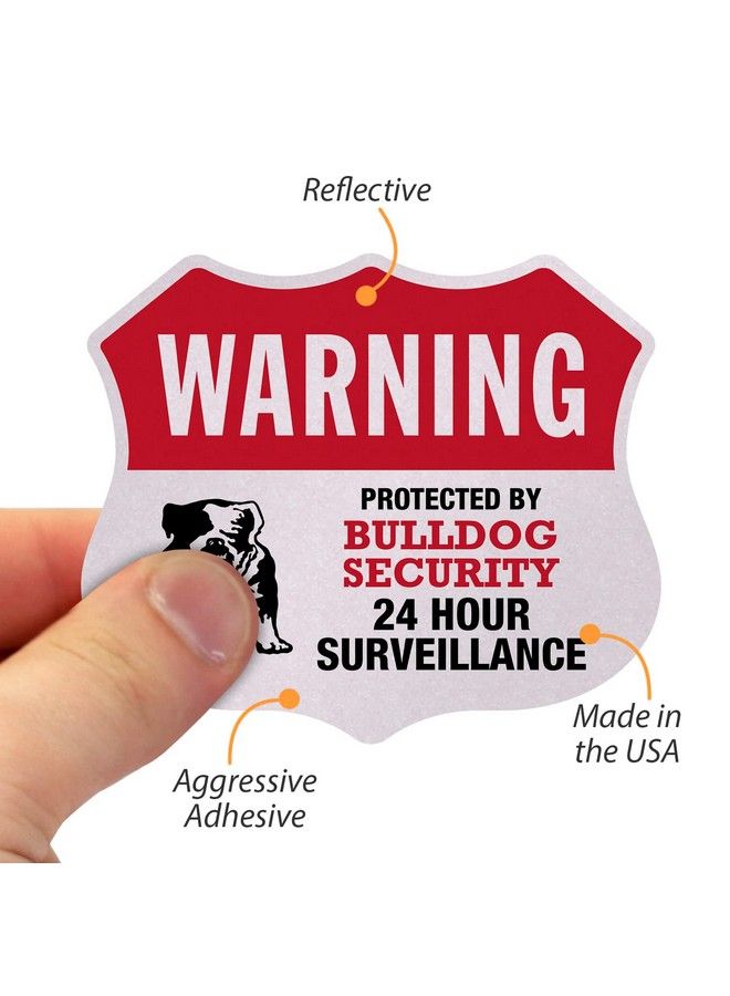 SmartSign "Protected By Security 24 Hour Surveillance" Warning Decal Set ; Eg Reflective Adhesive [New] - Image 3