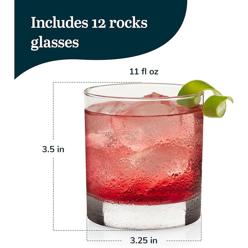 LIBBEY Heavy Base Rocks Cocktail Gl, Set of 12 - Image 3