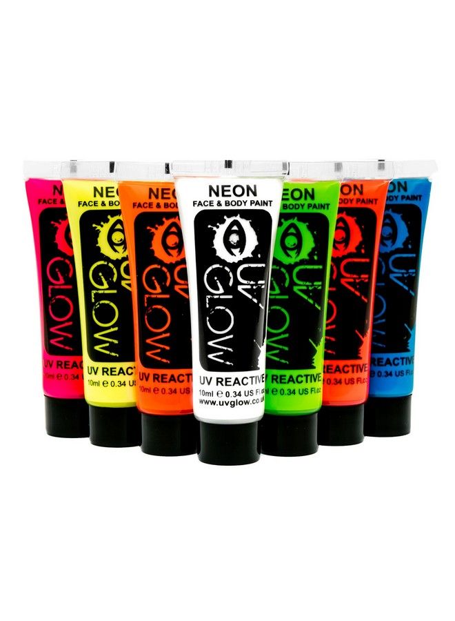 UV Glow Blacklight Face and Body Paint 034oz Set of 7 Tubes Neon Fluorescent - Image 3