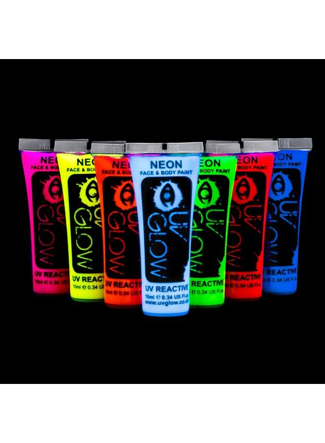 UV Glow Blacklight Face and Body Paint 034oz Set of 7 Tubes Neon Fluorescent - Image 2