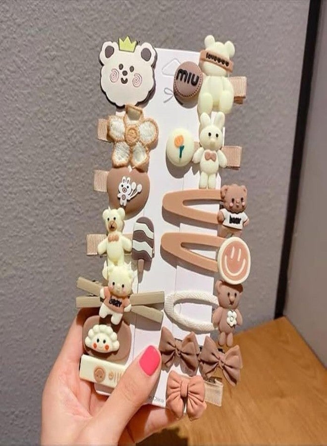 LOCKLUX Korean Cute Hair Clips Set for Girls & Women - 14 Pcs Cartoon Hair Clips | Stylish Hair Accessories, Non-Slip Hair Clip Set for Kids, Girls & Women Random clips - Image 1