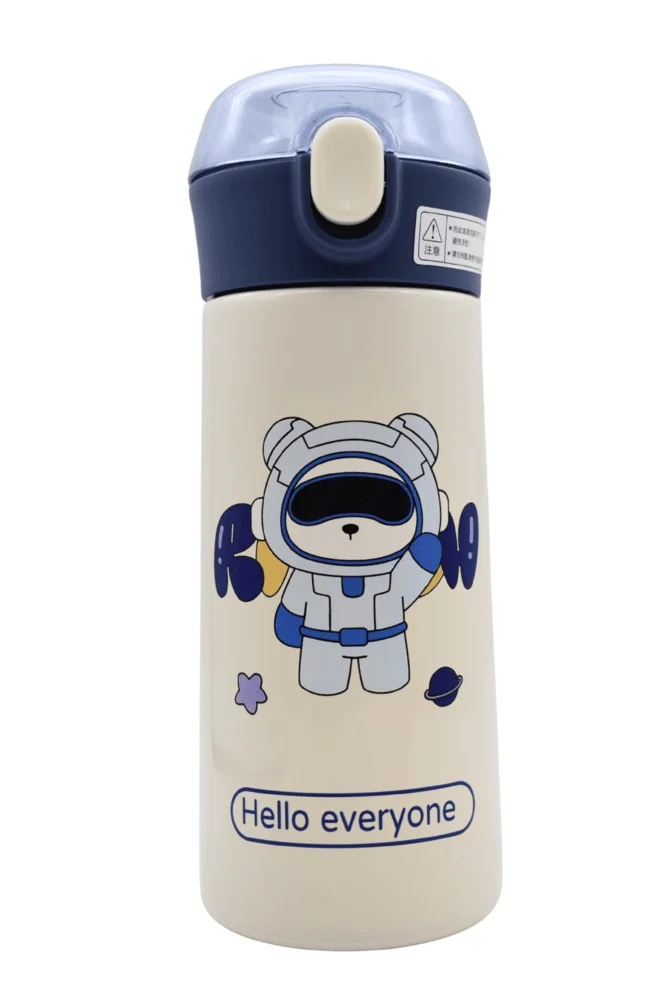 Mobcos Kids Insulated Water Bottle, 1-Piece Large Capacity Stainless Steel Cup with Straw for School Use