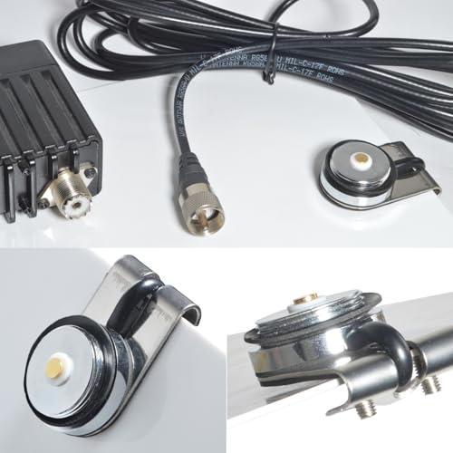 HYS TCJ-N2 Trunk NMO Antenna Mount W/13Ft of RG-58 Coax Cable with PL-259 Connector(UHF-Male) for NMO HF/VHF/UHF Antenna, Universal Lip Mount for Trunks/Hoods-No-Drill Lip Mounts - Image 3
