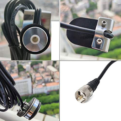 HYS TCJ-N2 Trunk NMO Antenna Mount W/13Ft of RG-58 Coax Cable with PL-259 Connector(UHF-Male) for NMO HF/VHF/UHF Antenna, Universal Lip Mount for Trunks/Hoods-No-Drill Lip Mounts - Image 2