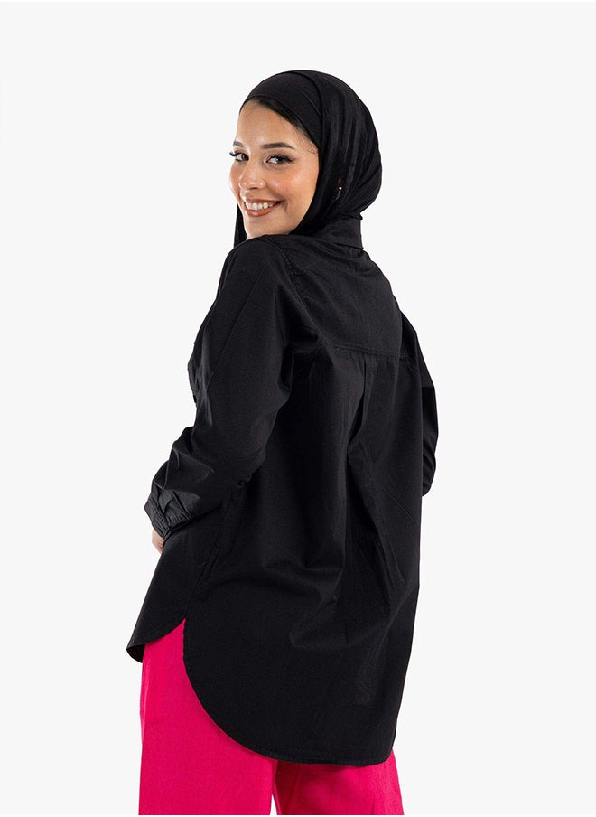 Carina - gabardine-hip-length-shirt - Image 1