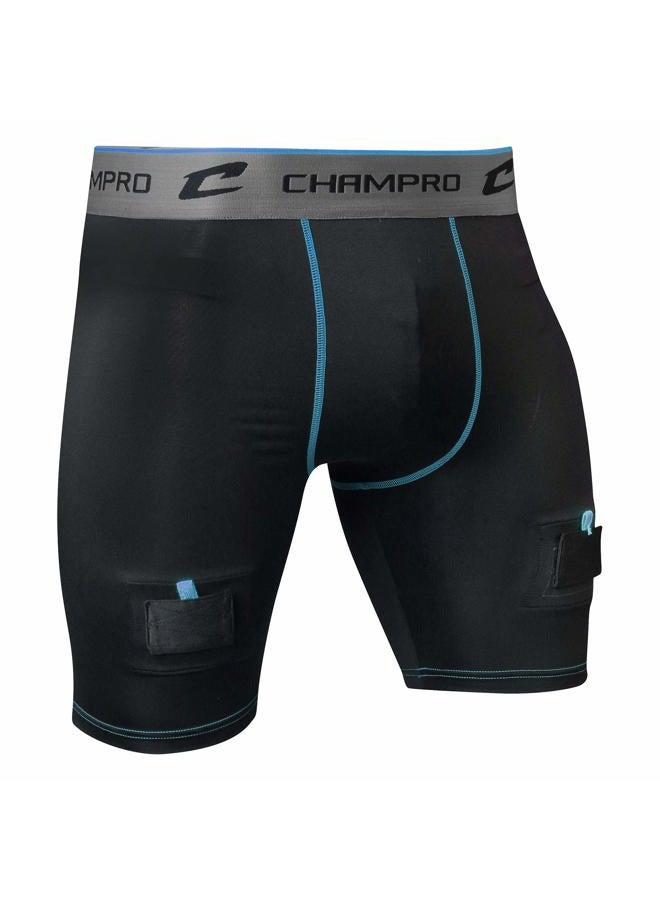 CHAMPRO Men's Crease Hockey Compression Jock Short Large