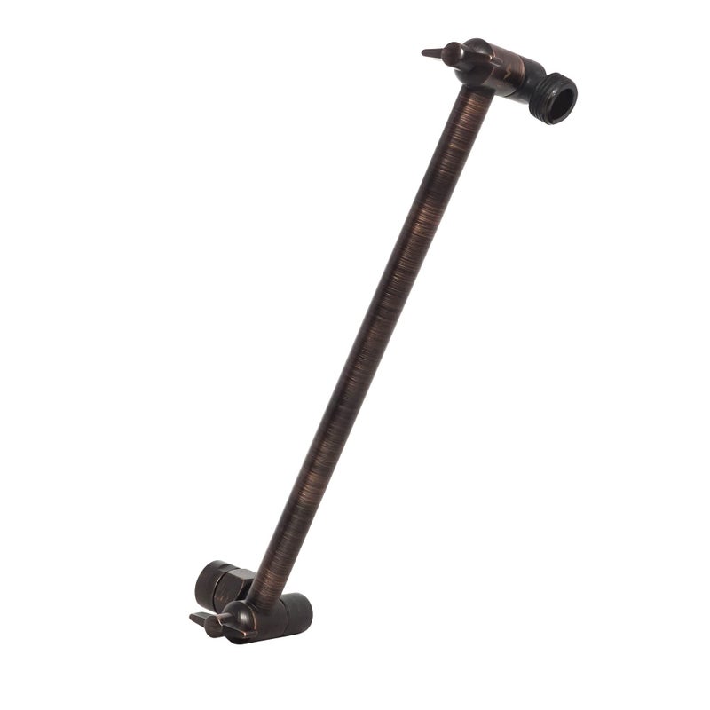 SparkPod 11" Solid Brass Shower Head Extension Arm - Flexible Height & Angle Adjustable Shower Arm Extension for Rain Showerheads with Sturdy Lock - Universal Pipe Connection (Oil-Rubbed Bronze) - Image 1