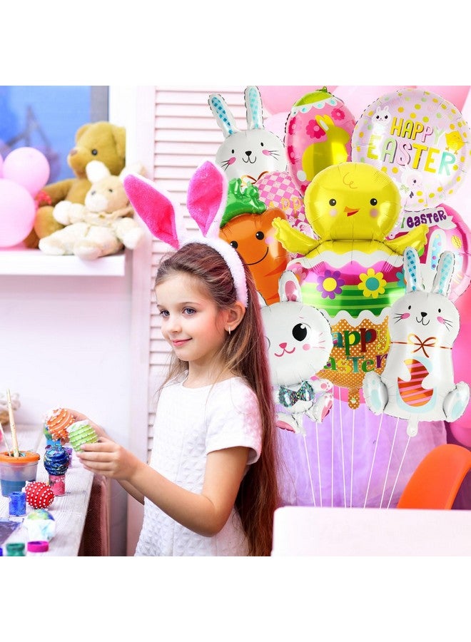 FEBSNOW FEBSNOW 16pcs Easter Balloons Bunny Egg Carrot Foil Balloons for Spring Easter Birthday Baby Shower Party Decorations Supplies(8 Designs)  - Image 5