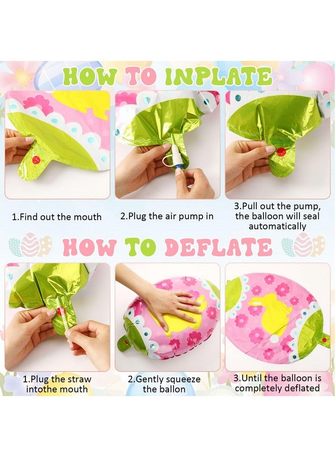 FEBSNOW FEBSNOW 16pcs Easter Balloons Bunny Egg Carrot Foil Balloons for Spring Easter Birthday Baby Shower Party Decorations Supplies(8 Designs)  - Image 3