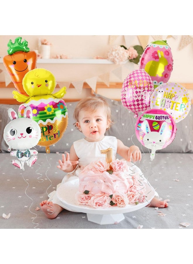 FEBSNOW FEBSNOW 16pcs Easter Balloons Bunny Egg Carrot Foil Balloons for Spring Easter Birthday Baby Shower Party Decorations Supplies(8 Designs)  - Image 4