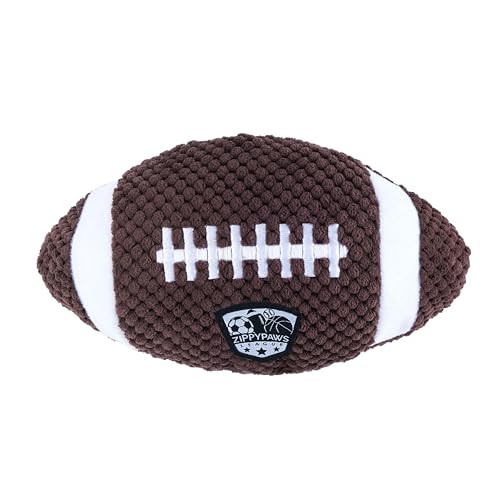 ZippyPaws SportsBallz Dog Squeaky Toys to Keep Them Busy Funny Plush for Small Medium Large Dogs Cute Stuffed Puppy Toy Pet Products Gift for All Breeds Interactive Squeaker Football - Image 1
