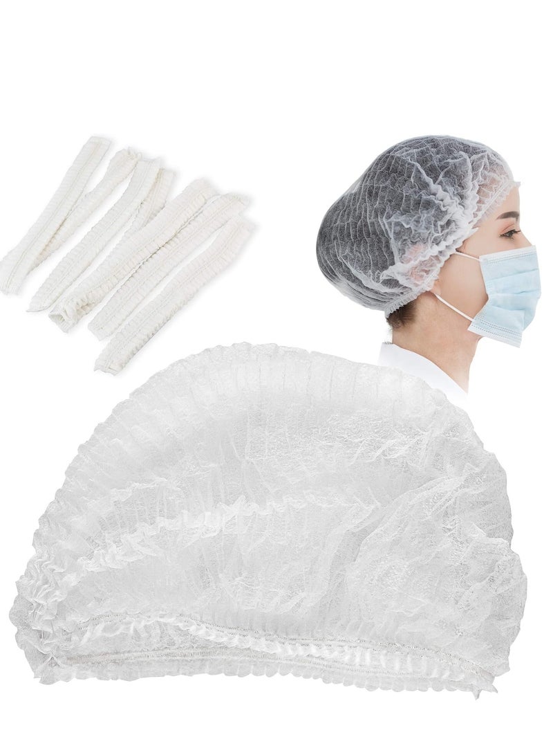 Generic White Mesh Hair Cap 21 Inch Disposable Bouffant for Restaurant, Kitchen, Cooking and Medical Services 200pcs  - Image 1