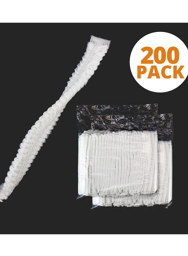 Generic White Mesh Hair Cap 21 Inch Disposable Bouffant for Restaurant, Kitchen, Cooking and Medical Services 200pcs  - Image 3