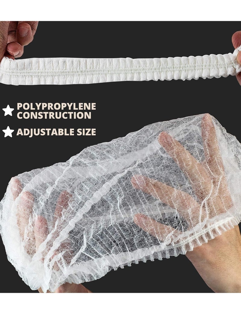 Generic White Mesh Hair Cap 21 Inch Disposable Bouffant for Restaurant, Kitchen, Cooking and Medical Services 200pcs  - Image 4