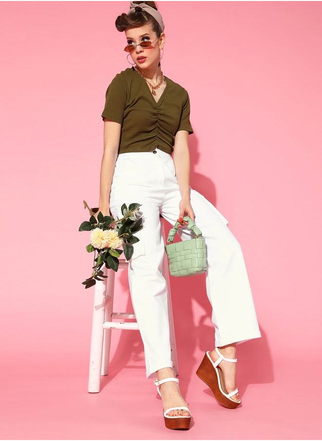 SASSAFRAS - Cargo Pocket Straight Pants with Pleats by Styli - Image 1