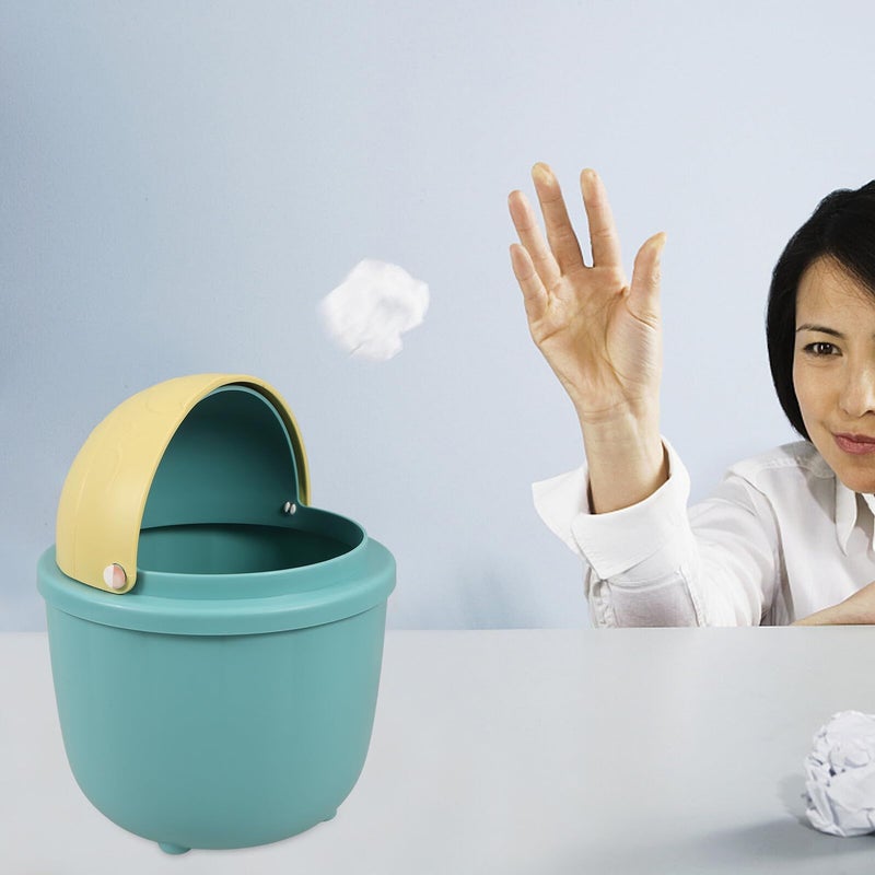 Small Cute Trash Can With Lid For Desktop Bathroom Office Bedroom Kitchen Countertop - Image 5