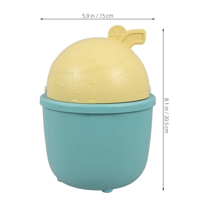 Small Cute Trash Can With Lid For Desktop Bathroom Office Bedroom Kitchen Countertop - Image 3