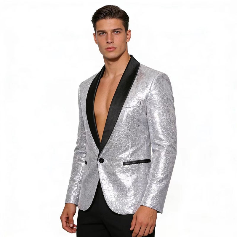 2025 New Shiny Sequin Jacket Purchasing Men'S Sequin Suit Blazer - Image 3