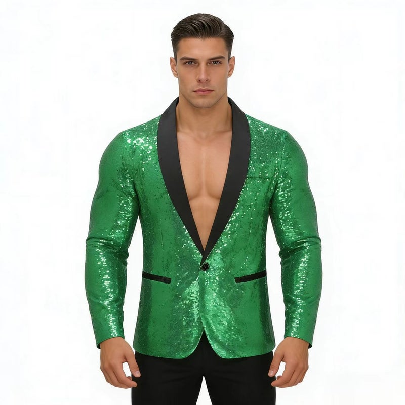 2025 New Shiny Sequin Jacket Purchasing Men'S Sequin Suit Blazer - Image 1