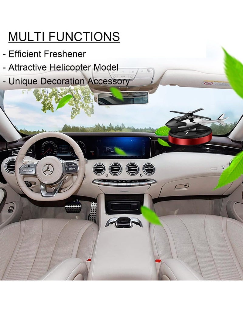 ELTRAZONE Solar Powered Rotating Helicopter Shape Car Air Purifier - Eco-Friendly, Stylish Air Freshener and Interior Decoration for Home & Car, Aromatherapy Diffuser, Red - Image 5