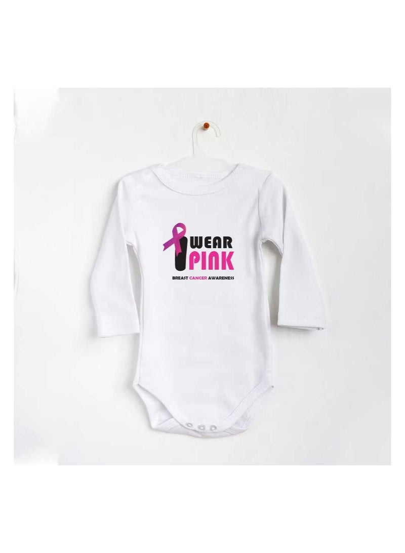 PRINTSHOP4ME PinkCancer Awareness Baby Romper – Soft Cotton LongSleeve Bodysuits for Newborns, Infants, and Toddlers – Unisex Baby Onesies for Boys and Girls - Image 1