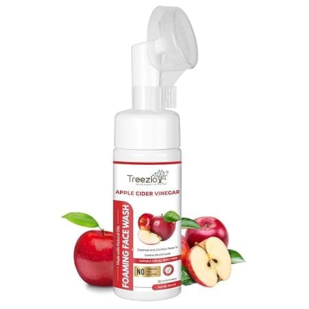 Treezio Apple Cider Vinegar Foaming Face Wash Builtin Brush for Deep Cleansing Deep Cleansing Pore Refining No Silicones No Paraben For Men Women Pack of 2 150 ml Each - Image 5