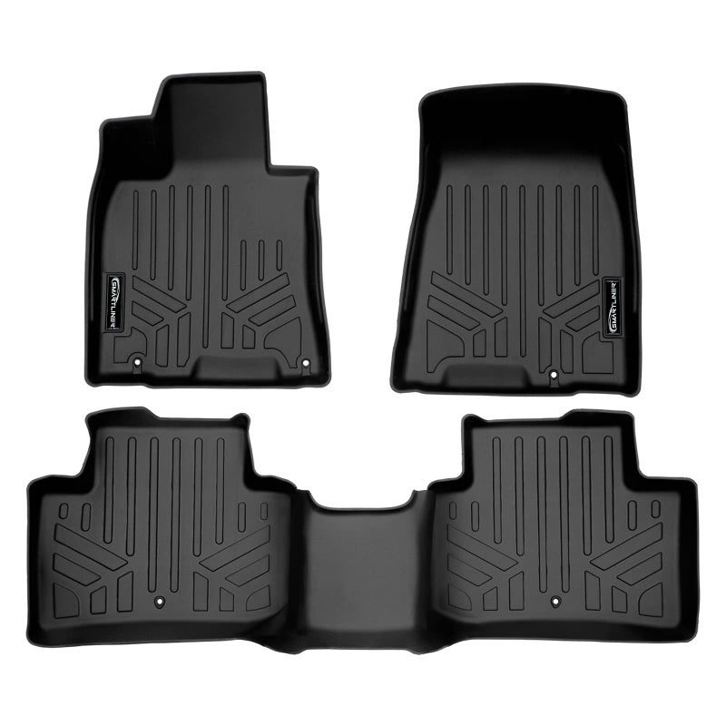 SMARTLINER All Weather Custom Fit Floor Mats 2 Row Liner Set Black for 2022-2023 Genesis GV70