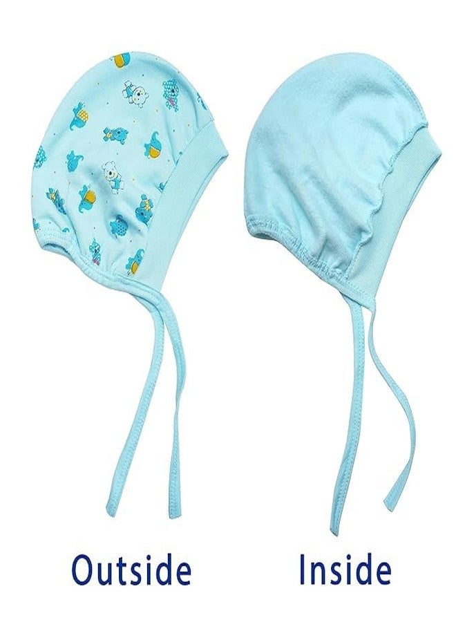 JUSTLIST | Baby Cotton Tie Knot Caps | Pack of 3 | Multi Color, Newborn Boys & Girls 0-3 Months (Color and Design May Vary) - Image 3