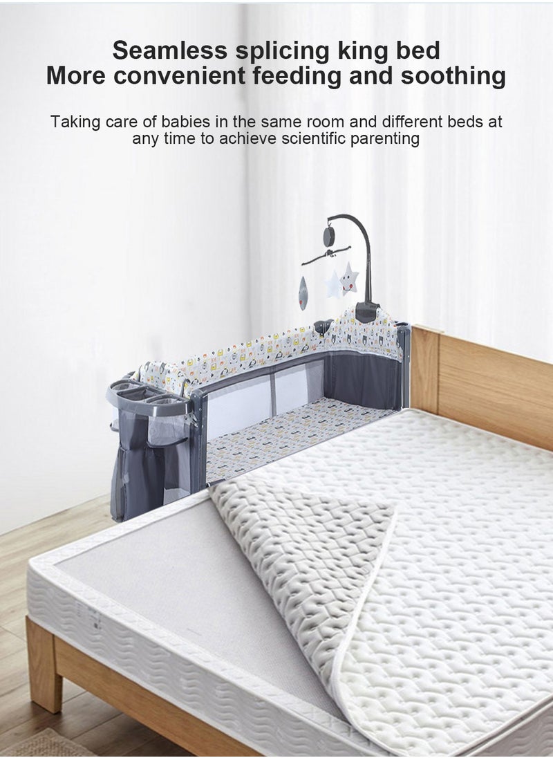 MaBaby 5-in-1 Pack and Play, Baby Bedside Sleeper with Bassinet, Multifunction Bedside Crib from Newborn to Toddlers  - Image 4