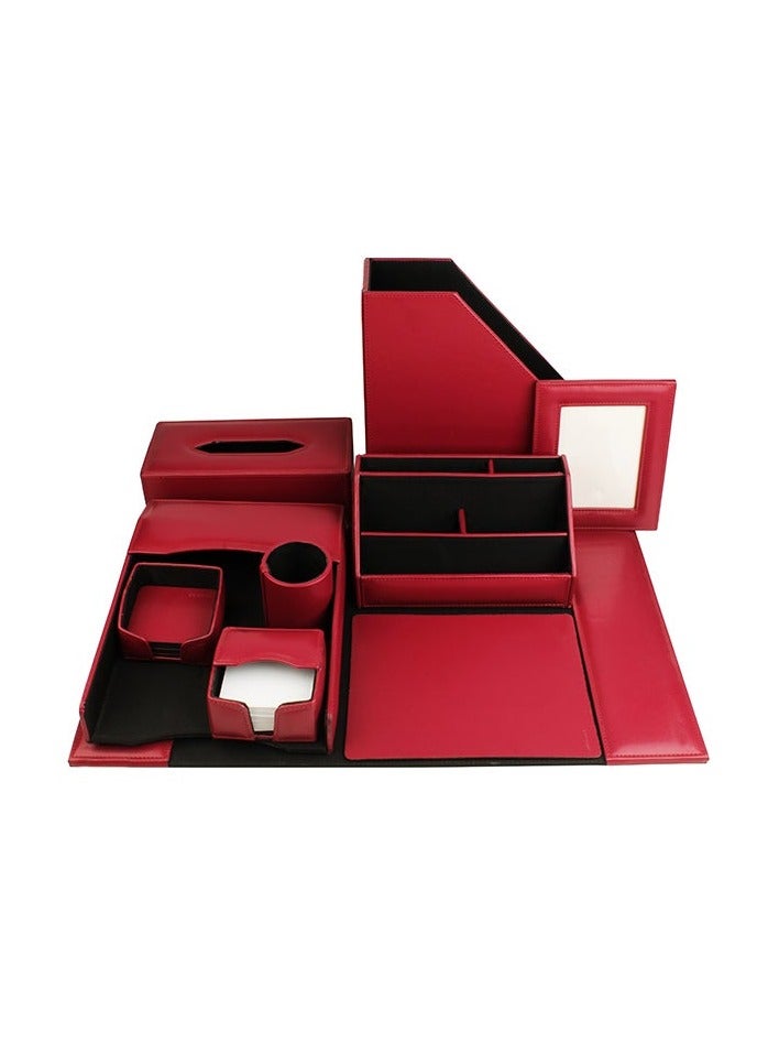 Mintra desk set leather 10 pieces dark red model 07642