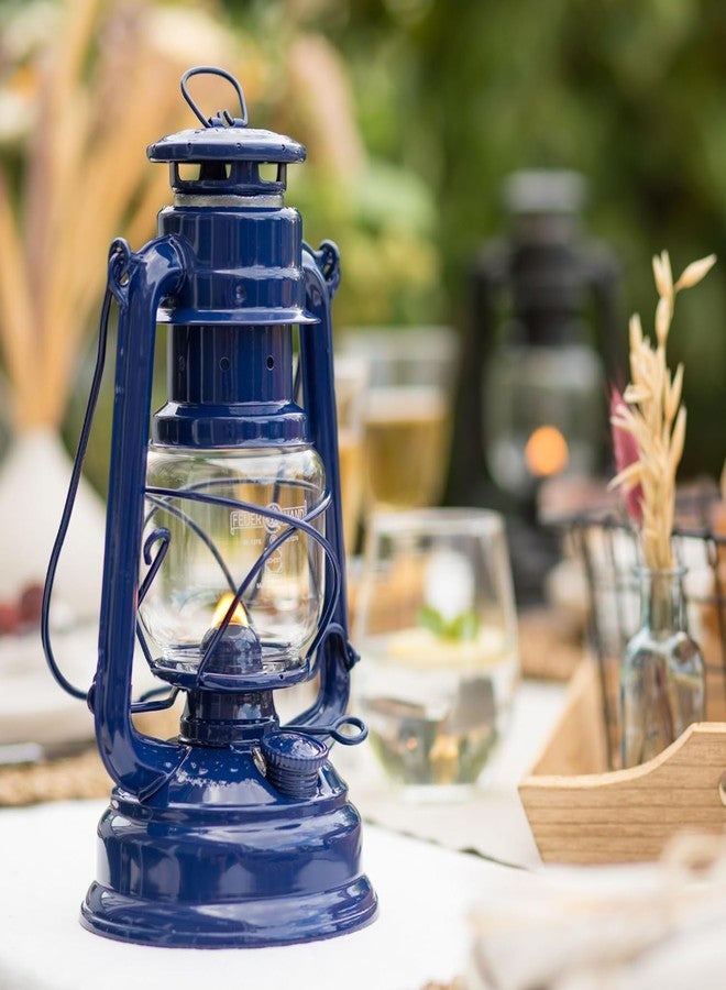 Feuerhand Outdoor Hurricane Oil Lantern 276 Blue - German-Made Since 1893, Paraffin Lamp with Galvanized Steel, Rust-Resistant, Kerosene Lantern, 300ml Tank 20 Hour Burn, Safe Hanging or Table Use - Image 2