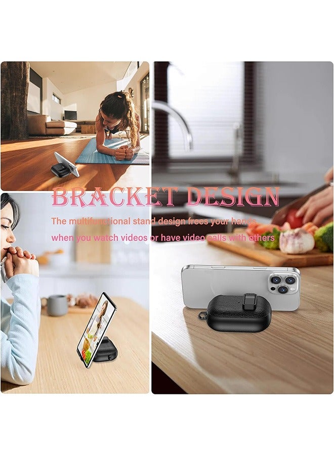 1 PCS Headphone Shock-Absorbing Protective Case, Suitable with AirPods 4th Generation, Equipped with Stand & Safety Lock, PC Shock-Absorbing Leather Shell (Black) - Image 4