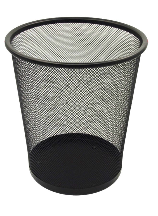 تريدجيت سلة مهملات شبكية سلكية مستديرة بلون أسود - سلة نفايات فولاذية متينة للمكتب والمنزل وغرفة النوم سلة مهملات عصرية جيدة التهوية مع قاعدة معززة - Image 1