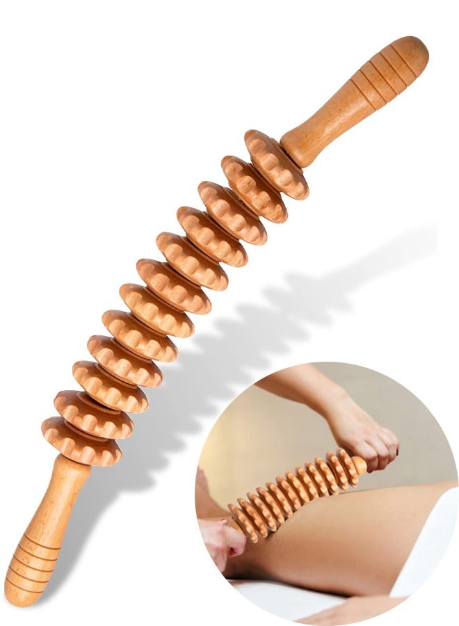 Wood Therapy Massage Roller Tools, Cellulite Massage & Wooden Muscle Roller Stick for Waist and Thigh, Stomach Rolling Massager Tool - Image 1