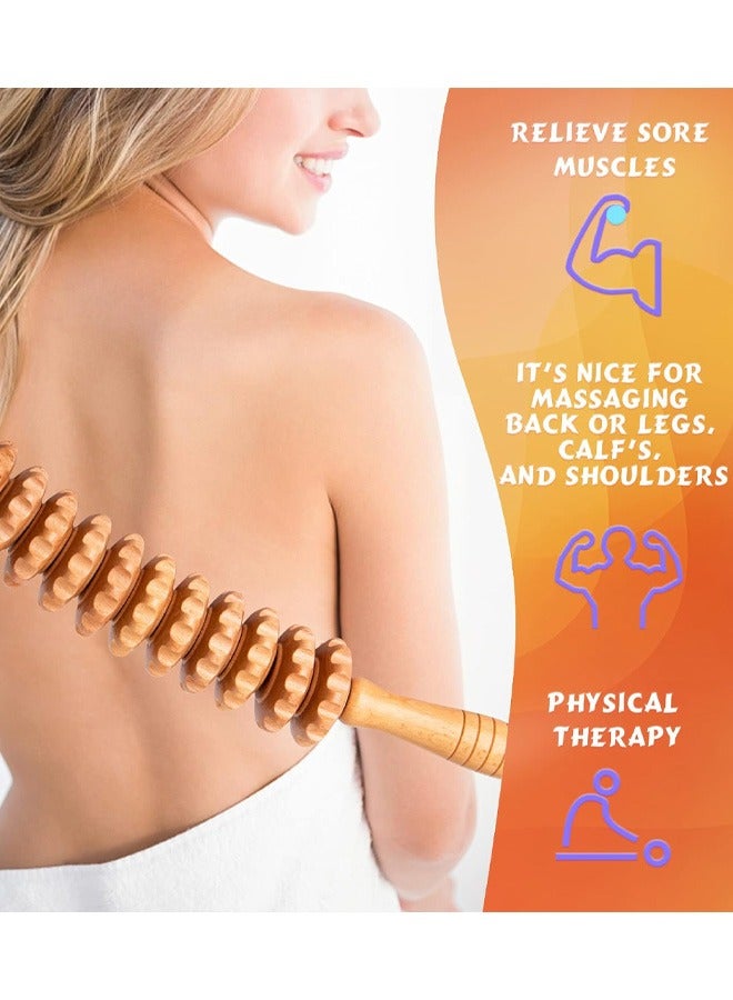 Wood Therapy Massage Roller Tools, Cellulite Massage & Wooden Muscle Roller Stick for Waist and Thigh, Stomach Rolling Massager Tool - Image 3