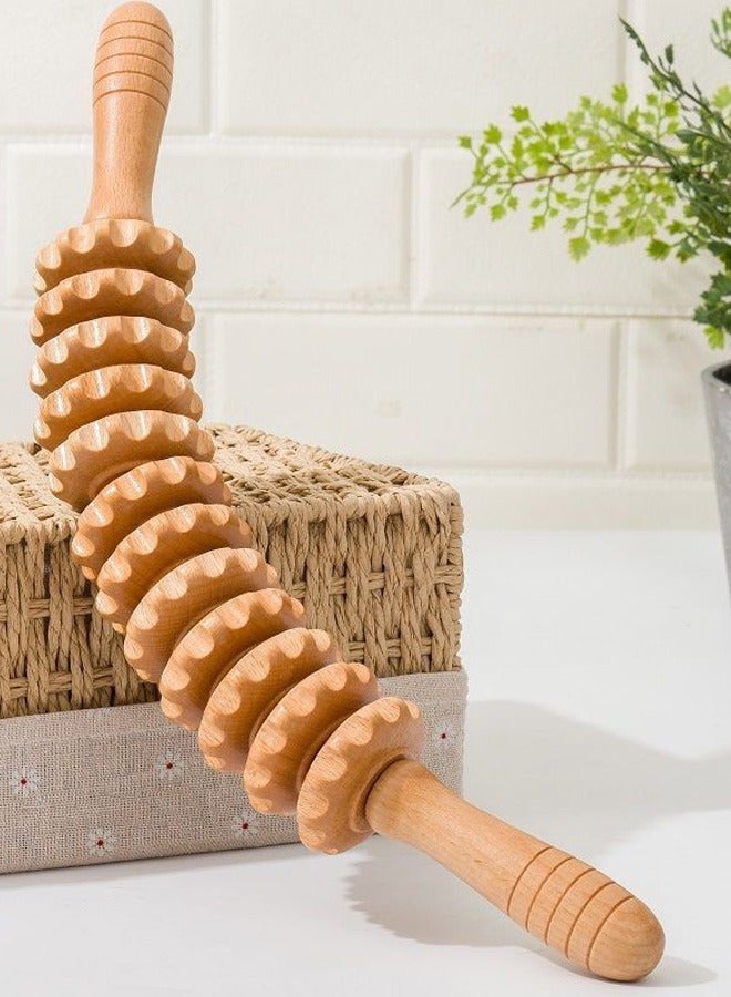 Wood Therapy Massage Roller Tools, Cellulite Massage & Wooden Muscle Roller Stick for Waist and Thigh, Stomach Rolling Massager Tool - Image 5