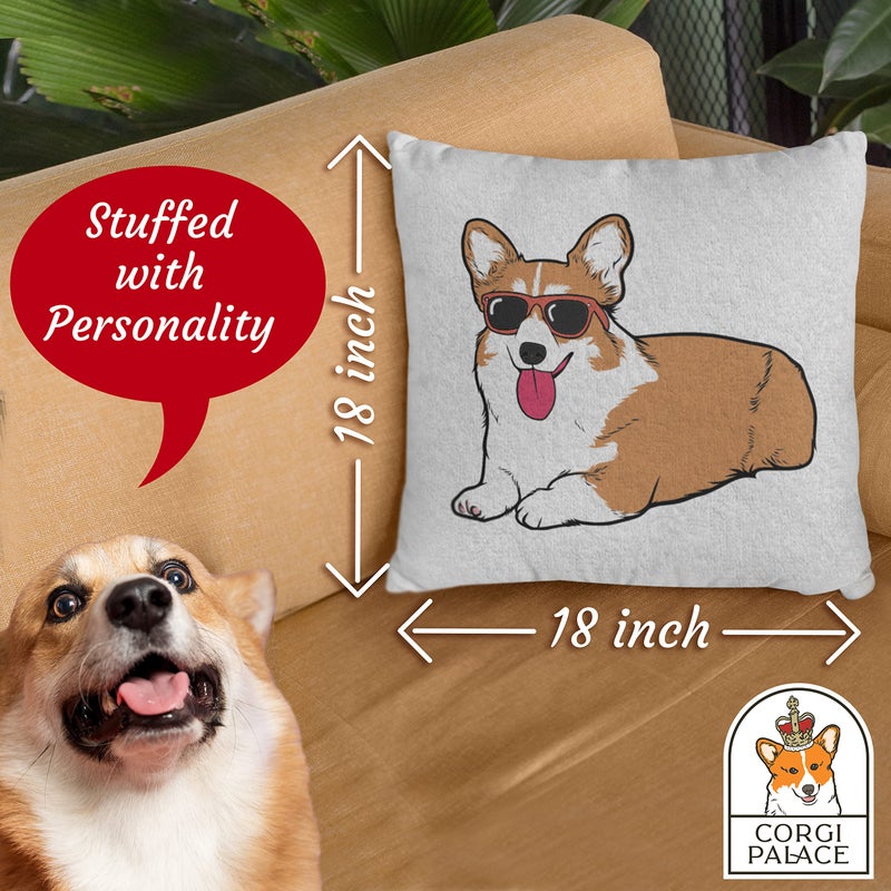 Corgi Palace Corgi Cozy من 4 قطع وسادة مجموعة سوبر متعة هدايا كورجي لمحبي كورجي أفخم ومضحك مجموعة وسادة كورجي رائعتين محدثتين كورجي ديكور - Image 5