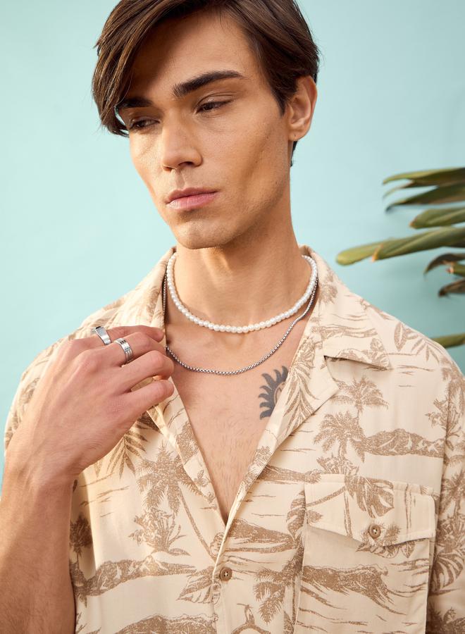 Mascln Sassafras Tropical Print Relaxed Fit Shirt - Image 3